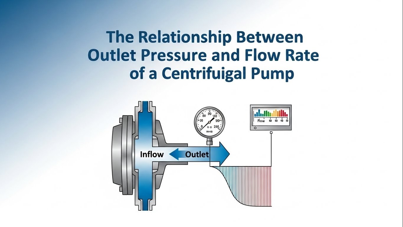 Relatio Inter Outlet Pressura et fluunt Rate Centrifugae Pump