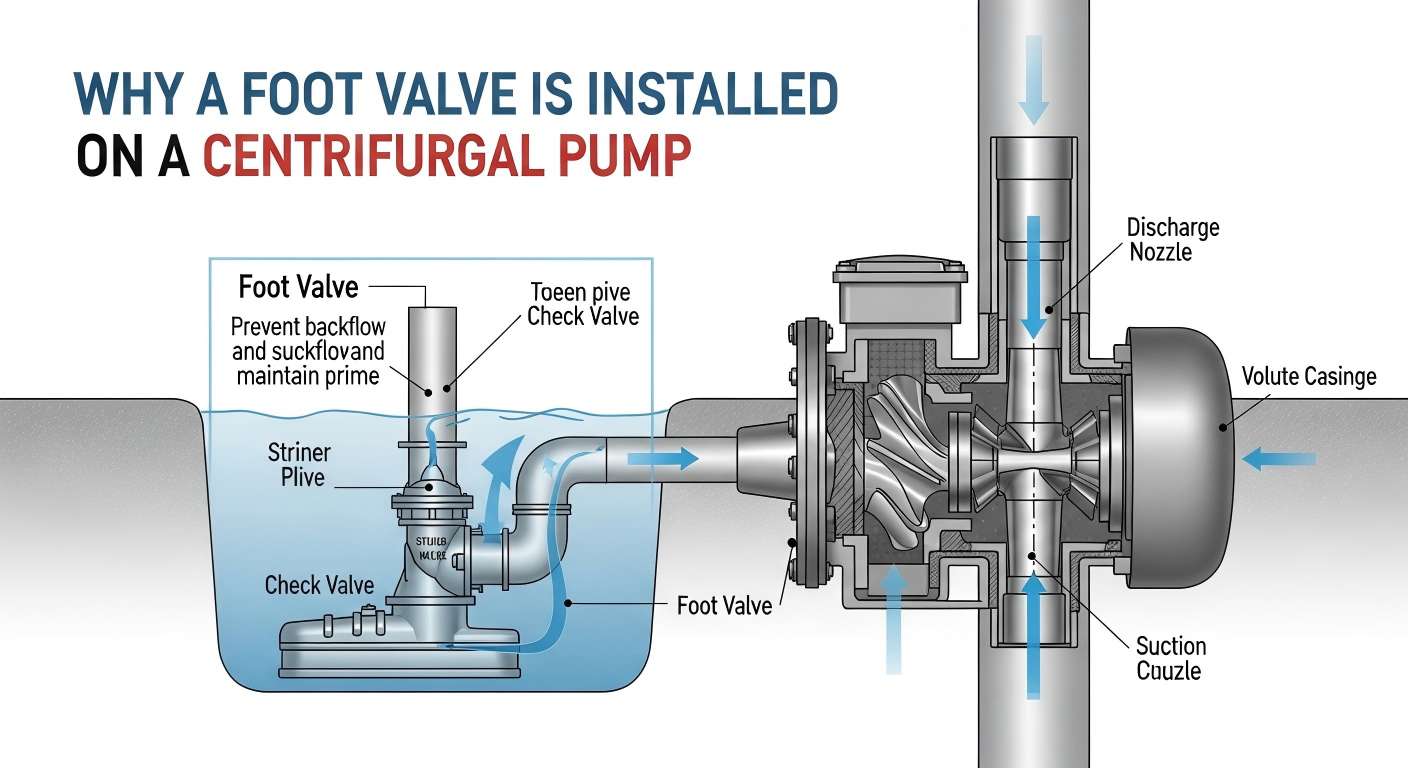 Cur Pes Valvae installatur in Pump centrifuga