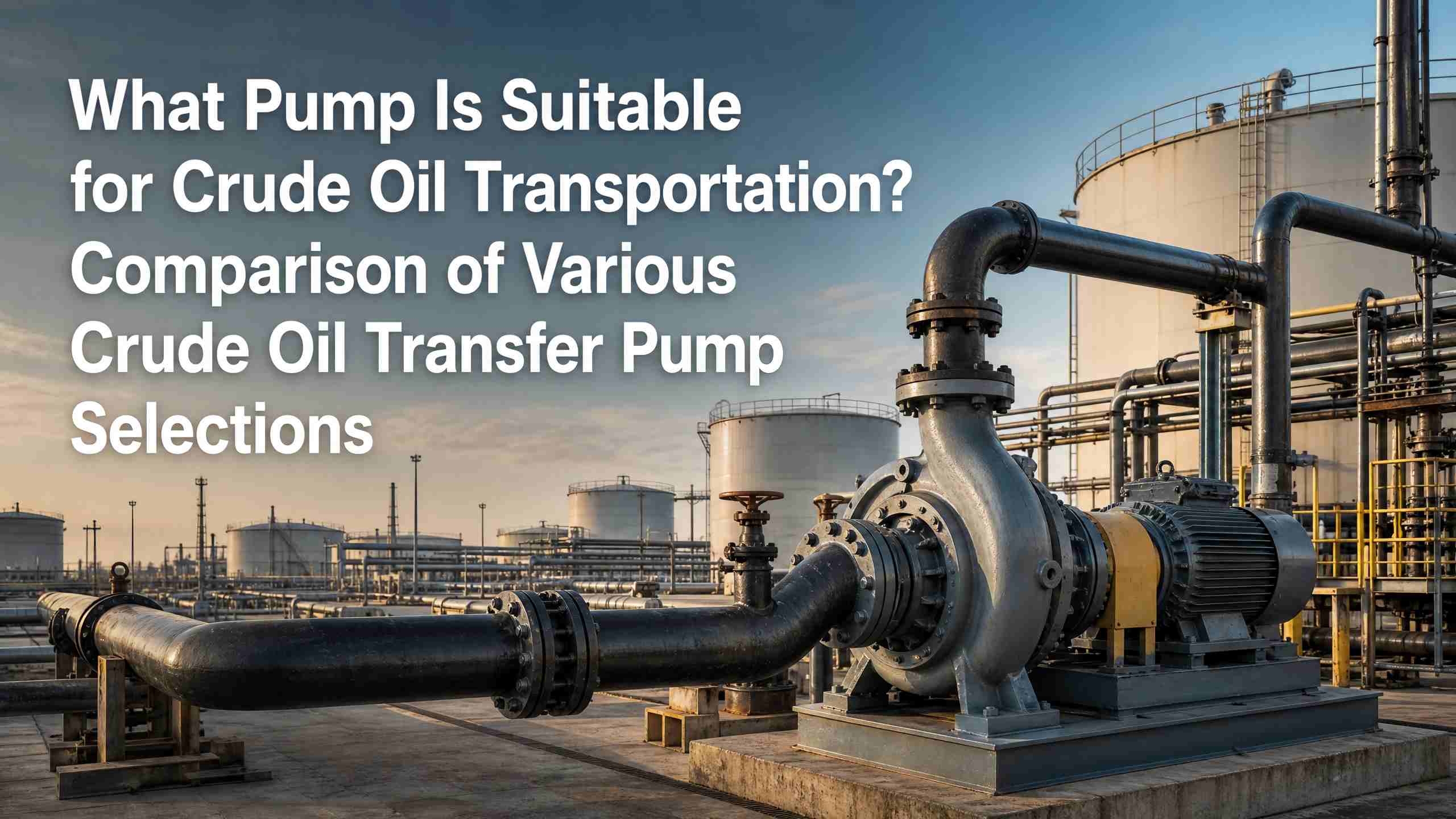 What Pump Is Idoneable for Crude Oil Transportation? Variae Rudi Olei Comparatio Transfer Pump Electiones